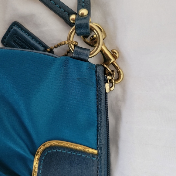 Coach Silk Turquoise Wristlet - Picture 4 of 10